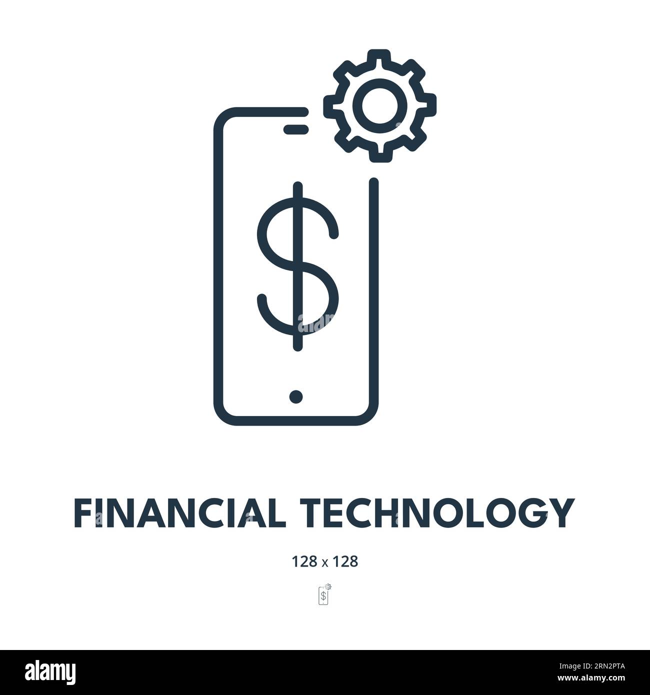 Icône technologie financière. Fintech, Tech, innovation. Contour modifiable. Icône vecteur simple Illustration de Vecteur