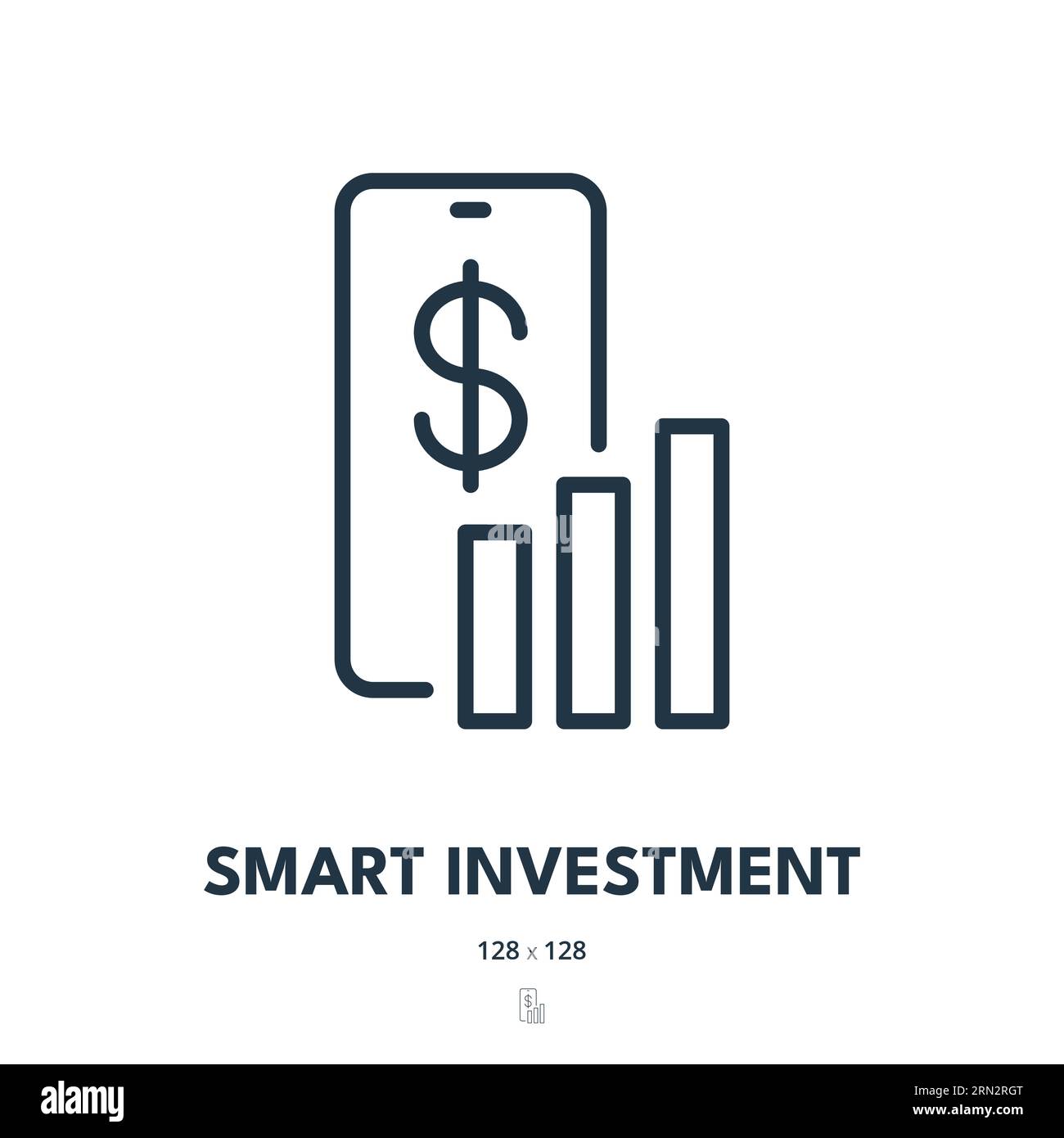 Icône Smart Investment. Finance, argent, investisseur. Contour modifiable. Icône vecteur simple Illustration de Vecteur