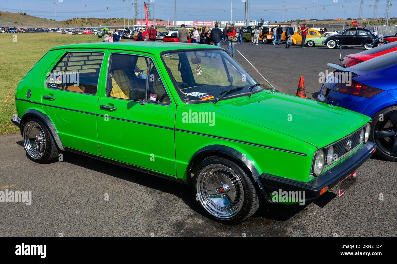 Volkswagen VW Golf Mk1 Mark i l Green Vintage Retro Show Shine Day Out, Melbourne Victoria Banque D'Images