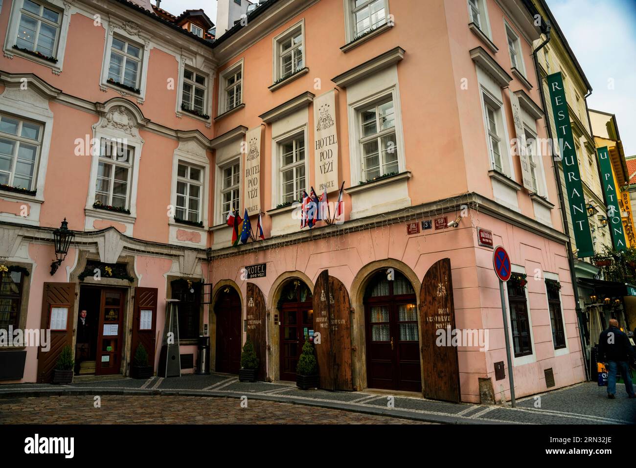 Détails de fenêtre baroque à Prague, république tchèque. Banque D'Images