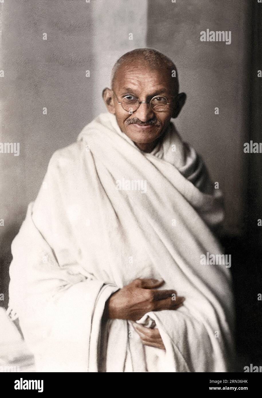Photographie studio de Mohandas K. Gandhi, Londres, 1931. Banque D'Images
