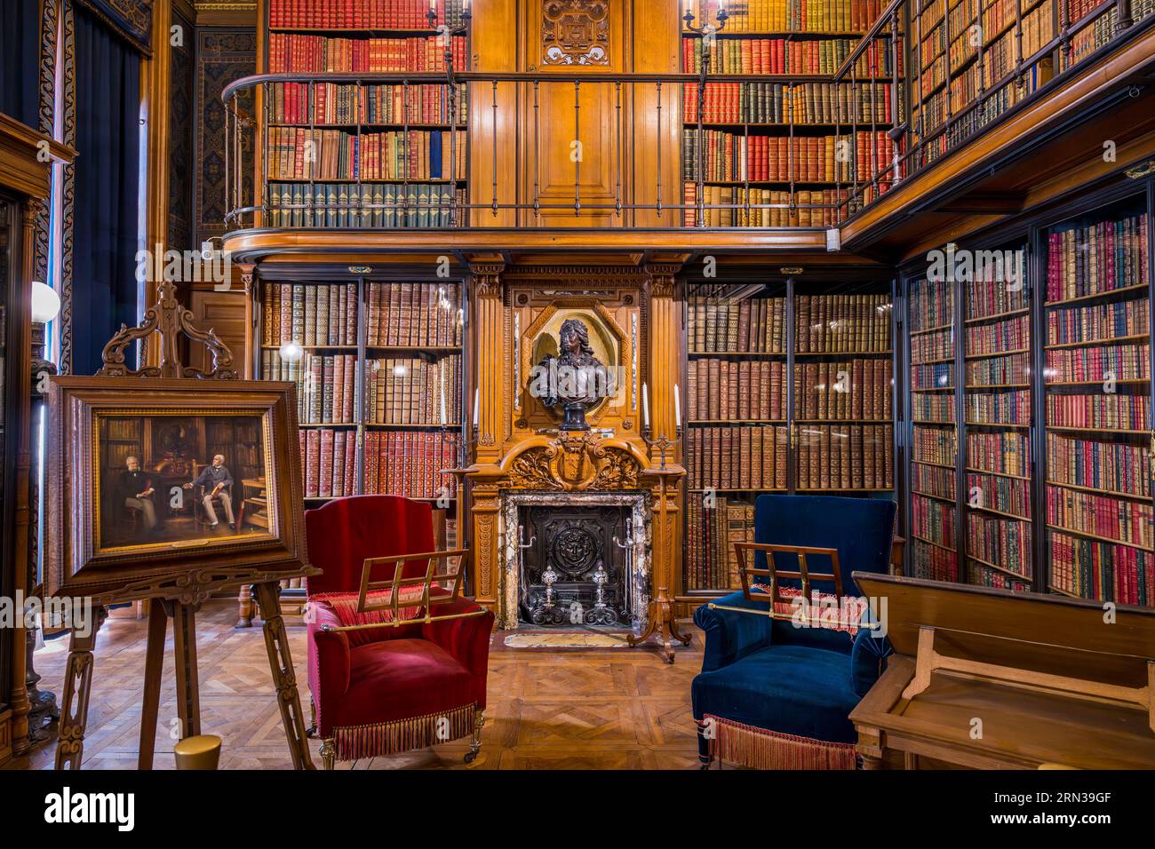 France, Oise, Chantilly, le château de Chantilly, la bibliothèque (Cabinet des Livres) Banque D'Images