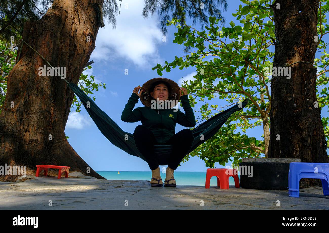 Vietnam, archipel de con Dao, appelé îles Poulo-Condor pendant la colonisation française, île de con son, Archipel de con Dao, ile de con son, plage de Dam Trau près de l'aéroport Banque D'Images