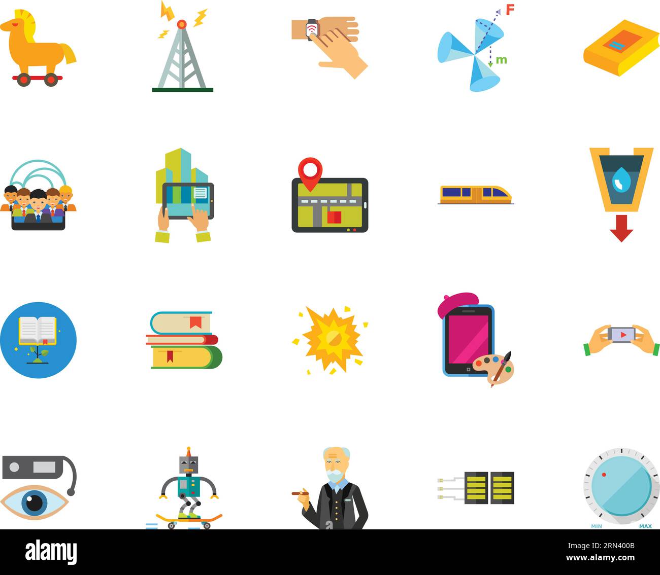 Jeu d'icônes Internet des objets Illustration de Vecteur