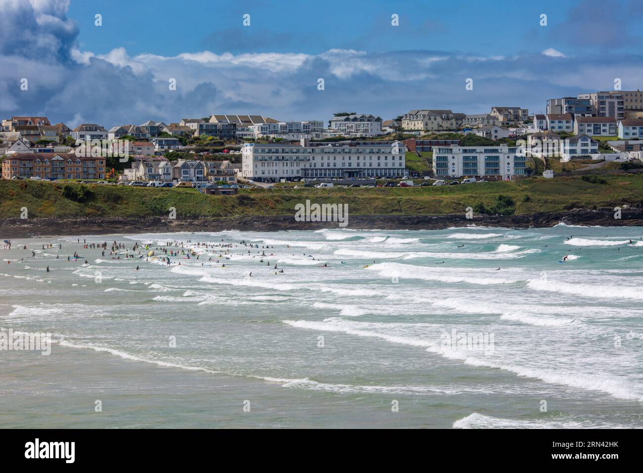 La plage de Fistral, Newquay, Cornwall, UK Banque D'Images