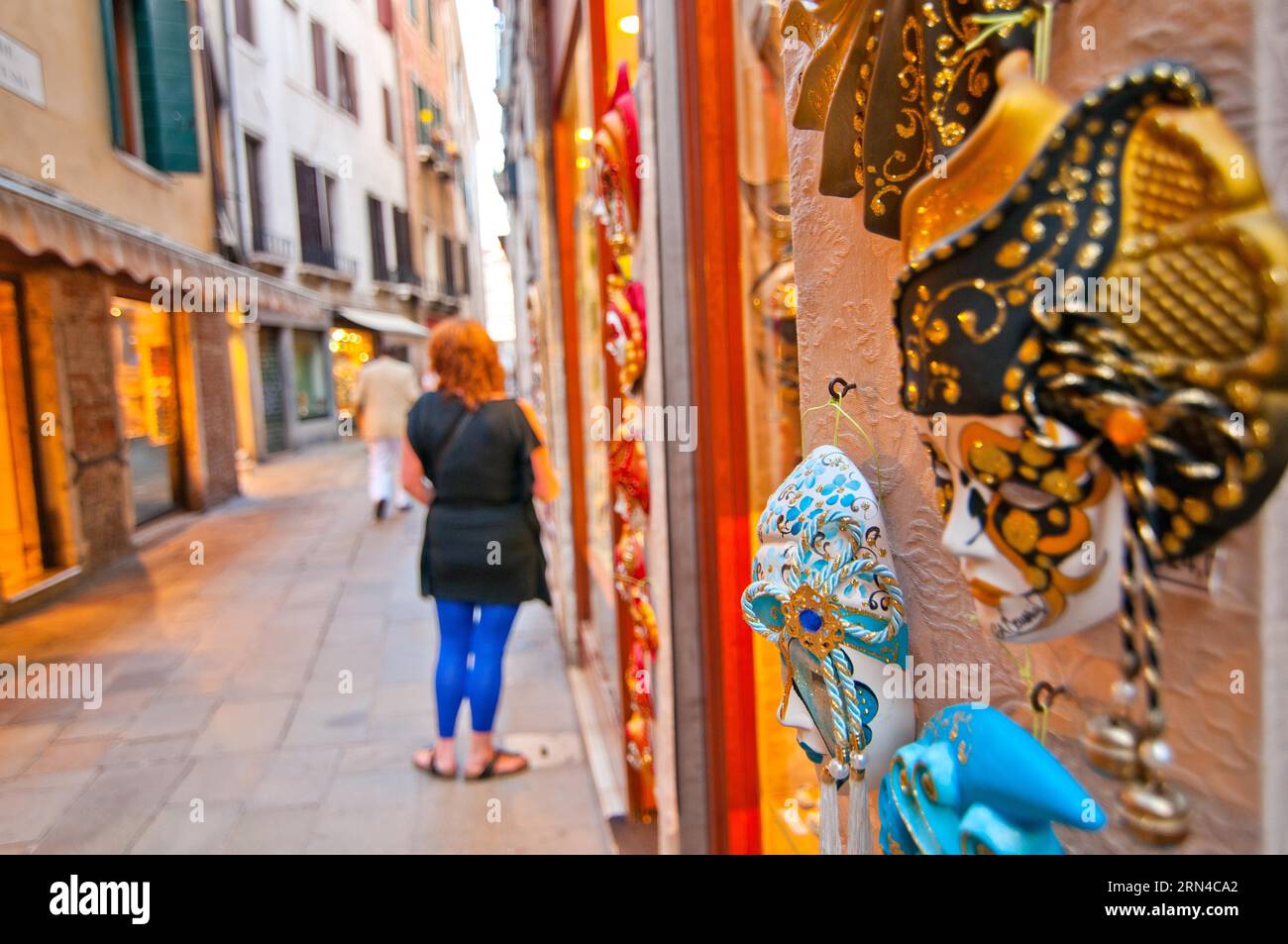 Italie Venise Boutique de souvenirs avec des masques de carnaval Banque D'Images