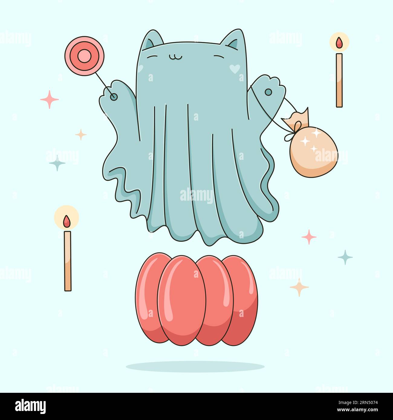 Halloween Vector Décoration card.Hand Drawn Illustration de Vecteur