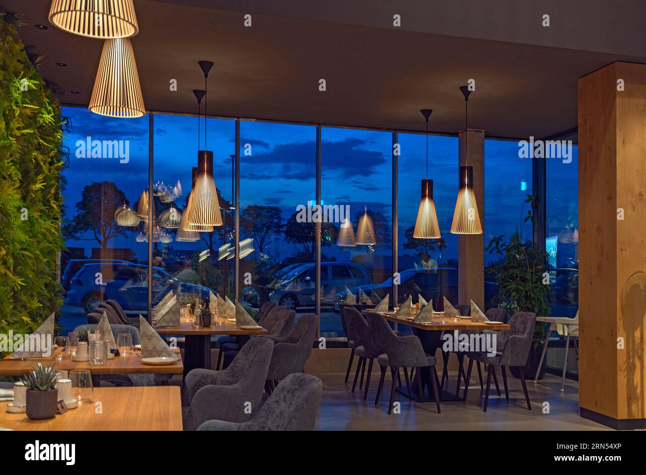 Intérieur du restaurant Maison de verre, Ettenheim, Baden-Wuerttemberg, Allemagne Banque D'Images