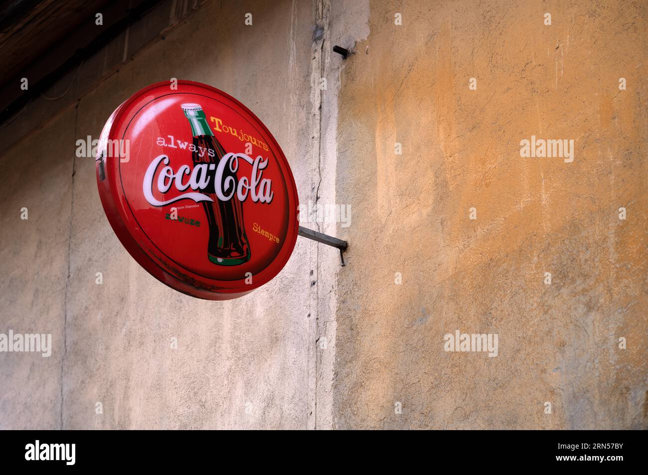 Enseigne de nez historique Coca Cola, Mont-Dore, département du Puy-de-Dôme, région Auvergne-Rhône-Alpes, France, Europe Banque D'Images