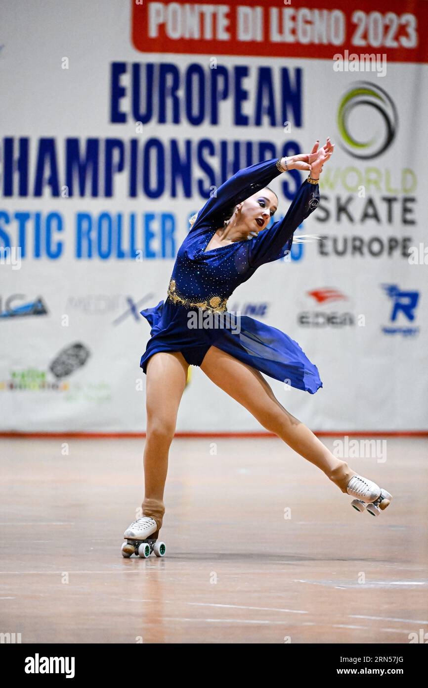 Caterina ARTONI (ITA), lors de Senior Ladies Solo Dance style Dance, au Championnat d'Europe de patinage artistique 2023, au Palasport Ponte di Legno, le 30 août 2023 à Ponte di Legno, Italie. Crédit : Raniero Corbelletti/AFLO/Alamy Live News Banque D'Images