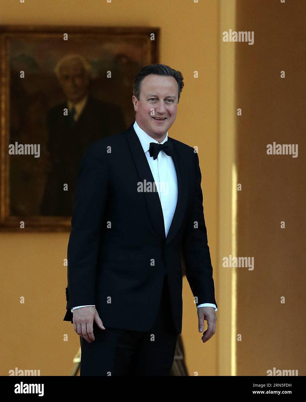 BERLIN, le 24 juin 2015 -- le Premier ministre britannique David Cameron arrive pour un banquet d'État à l'occasion de la visite officielle de la reine Elizabeth et du prince Philip, au Palais Bellevue à Berlin, en Allemagne, le 24 juin 2015. La reine Elizabeth II et son mari le prince Philippe sont en visite officielle en Allemagne. ALLEMAGNE-BERLIN-GRANDE-BRETAGNE-ROYALES-VISITE LuoxHuanhuan PUBLICATIONxNOTxINxCHN Berlin juin 24 2015 le Premier ministre britannique David Cameron arrive pour un banquet d'État À l'occasion de la visite officielle de la reine Elizabeth et du prince Philip britanniques AU Palais Bellevue à Berl Banque D'Images