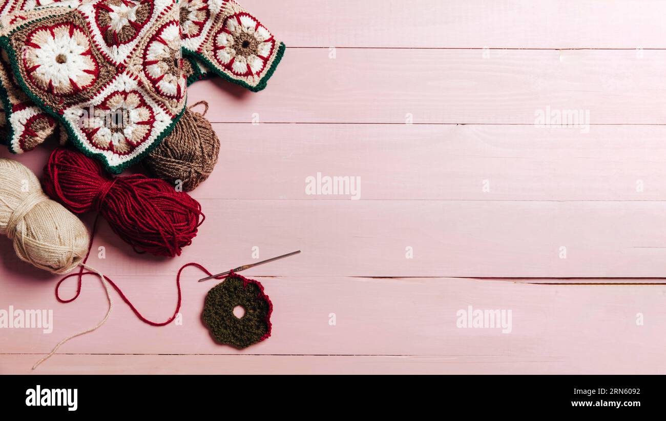 Les éléments en laine ont de l'espace Banque D'Images