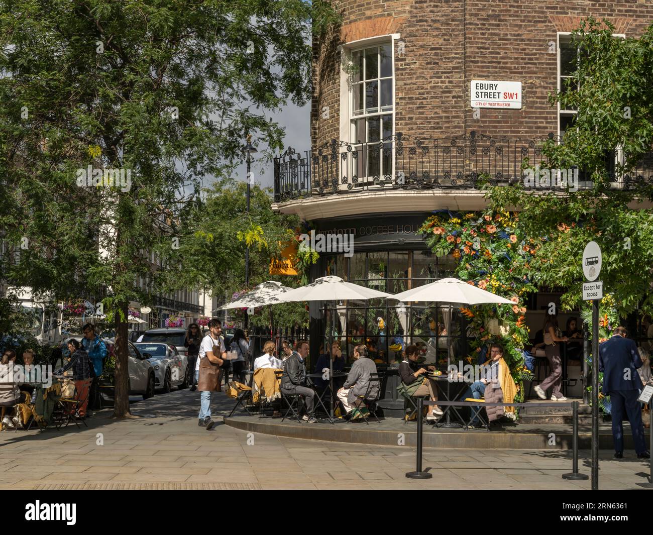 Ebury Street, Belgravia, Londres - Angleterre. Ebury Street à Belgravia se dresse sur des terres agricoles qui appartenaient autrefois à Elizabeth I, appelée Ebury Farm. Mozart Banque D'Images