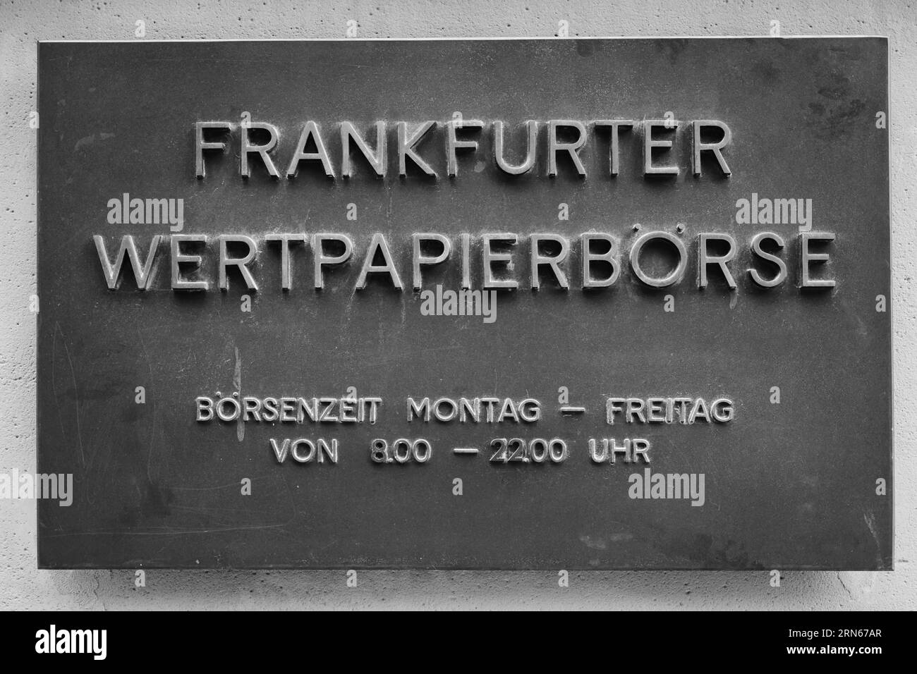 Signe avec inscription Frankfurter Wertpapierboerse, Frankfurt am main, Hesse, Allemagne Banque D'Images