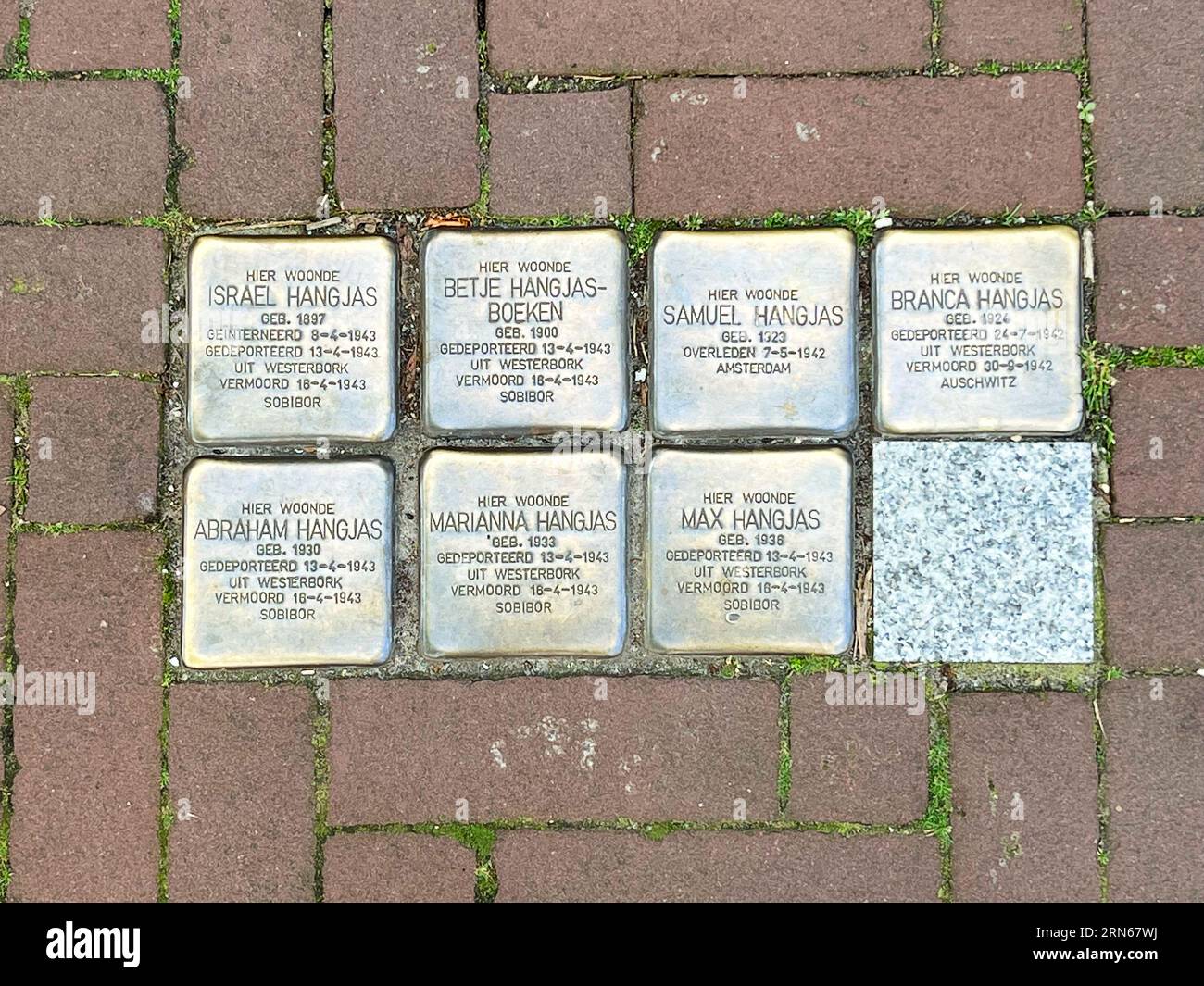 Amsterdam, pays-Bas. 26 août 2023. Stumbling Stones, un mémorial pour le peuple juif déporté de la Seconde Guerre mondiale. Photo de haute qualité Banque D'Images