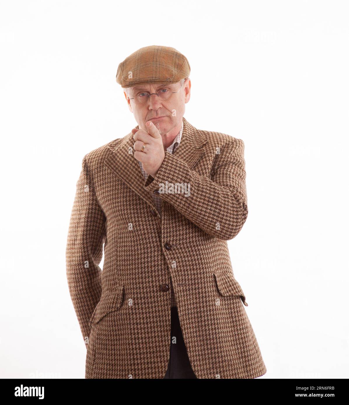 Un Anglais mature en tweeds classiques Banque D'Images