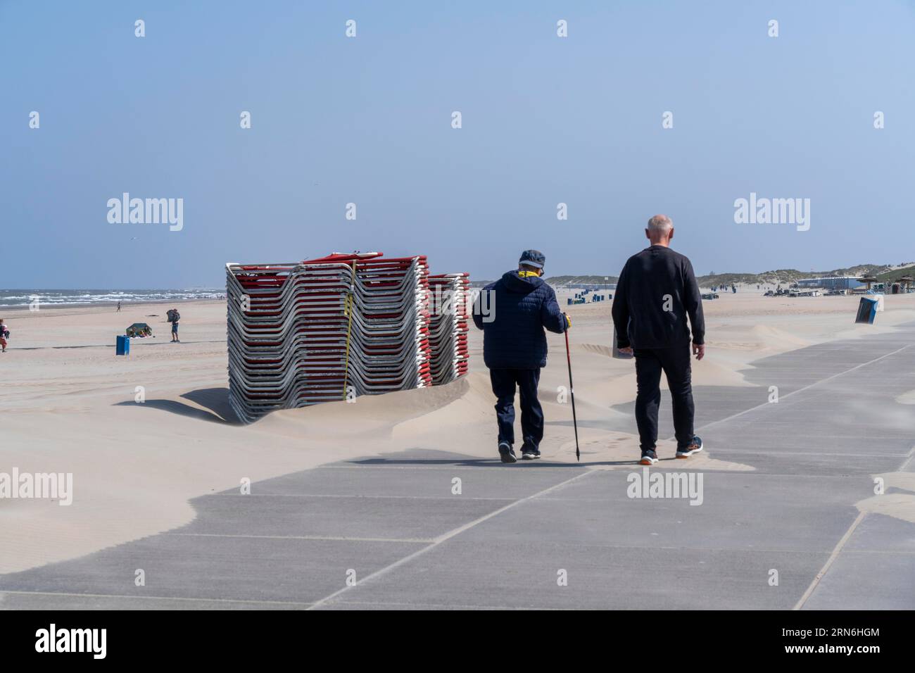 La plage de Hoek van Holland, basse saison, plage vide de la mer du Nord, pays-Bas Banque D'Images