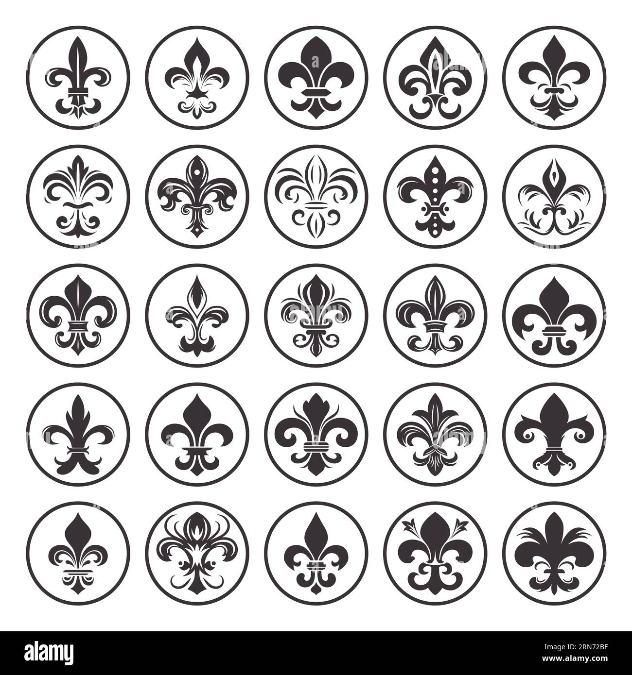 Fleur de LIS. Collection de nénuphars héraldiques, illustration vectorielle Illustration de Vecteur