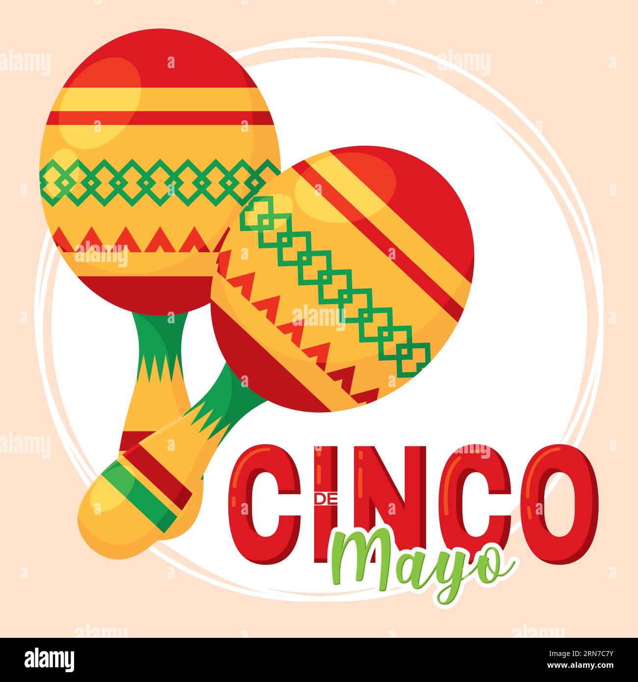 Paire de maracas traditionnels Cinco de mayo Vector Illustration de Vecteur