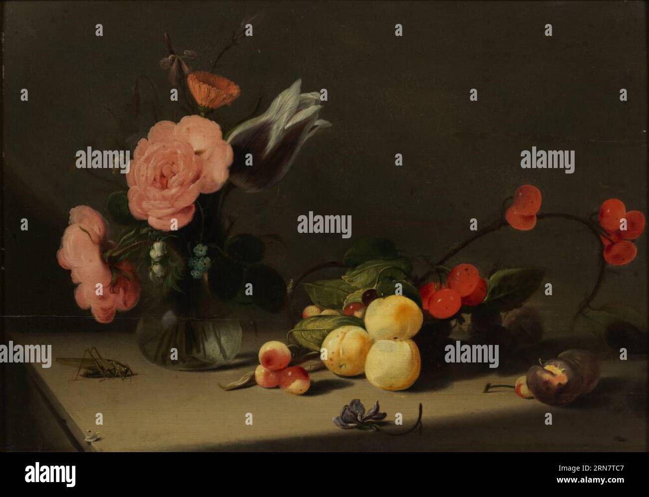 Nature morte avec fleurs et fruits 1629 par Hans Bollongier Banque D'Images