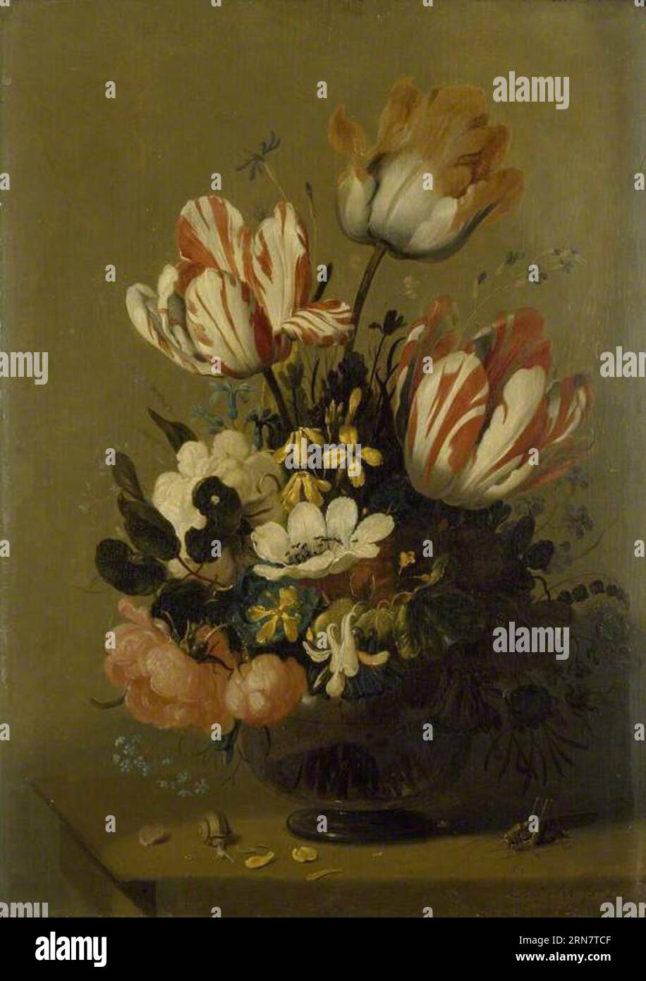 Un vase de fleurs 1636 par Hans Bollongier Banque D'Images