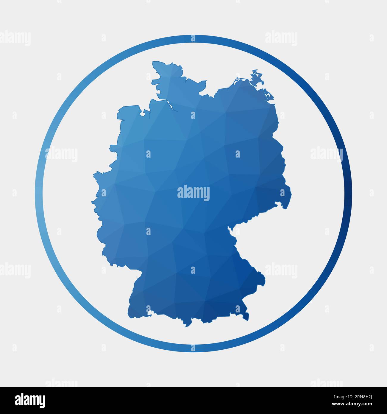 Icône Allemagne. Carte polygonale du pays en anneau dégradé. Signe rond bas poly Allemagne. Illustration vectorielle. Illustration de Vecteur