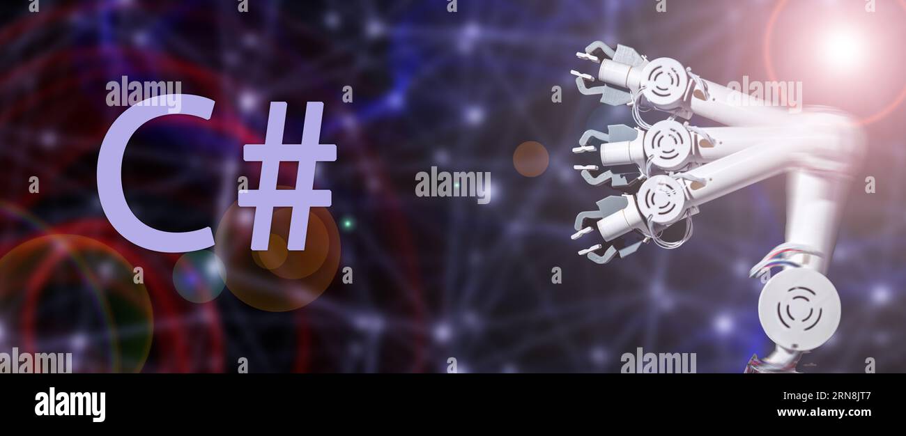 C# langage moderne orienté objet pour le développement .NET, utilisé dans le développement d'applications Windows, le développement de jeux et le développement Web. Banque D'Images