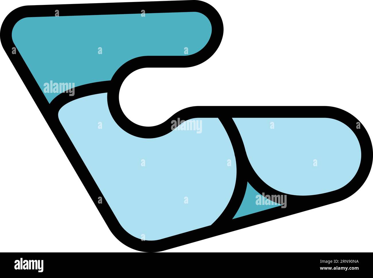 Vecteur de contour d'icône de piste de course. Circuit de course. Miami TOP prix couleur plat Illustration de Vecteur