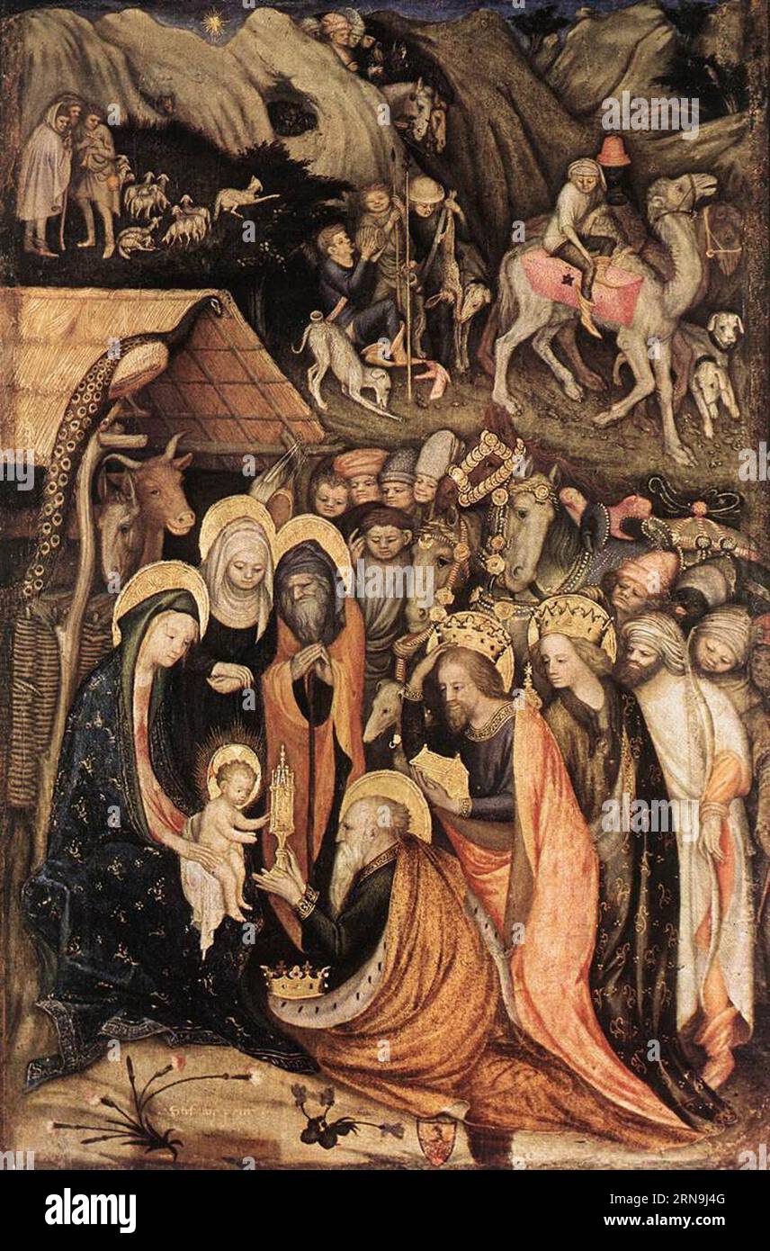 Adoration des Mages 1435 par Stefano da Verona Banque D'Images