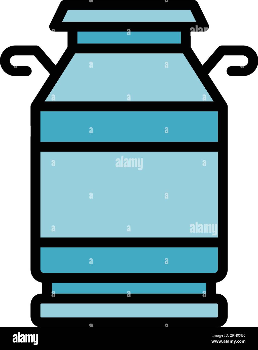 Vecteur de contour d'icône de baril de vache de lait. Animal de ferme. Couleur laitière de veau plat Illustration de Vecteur