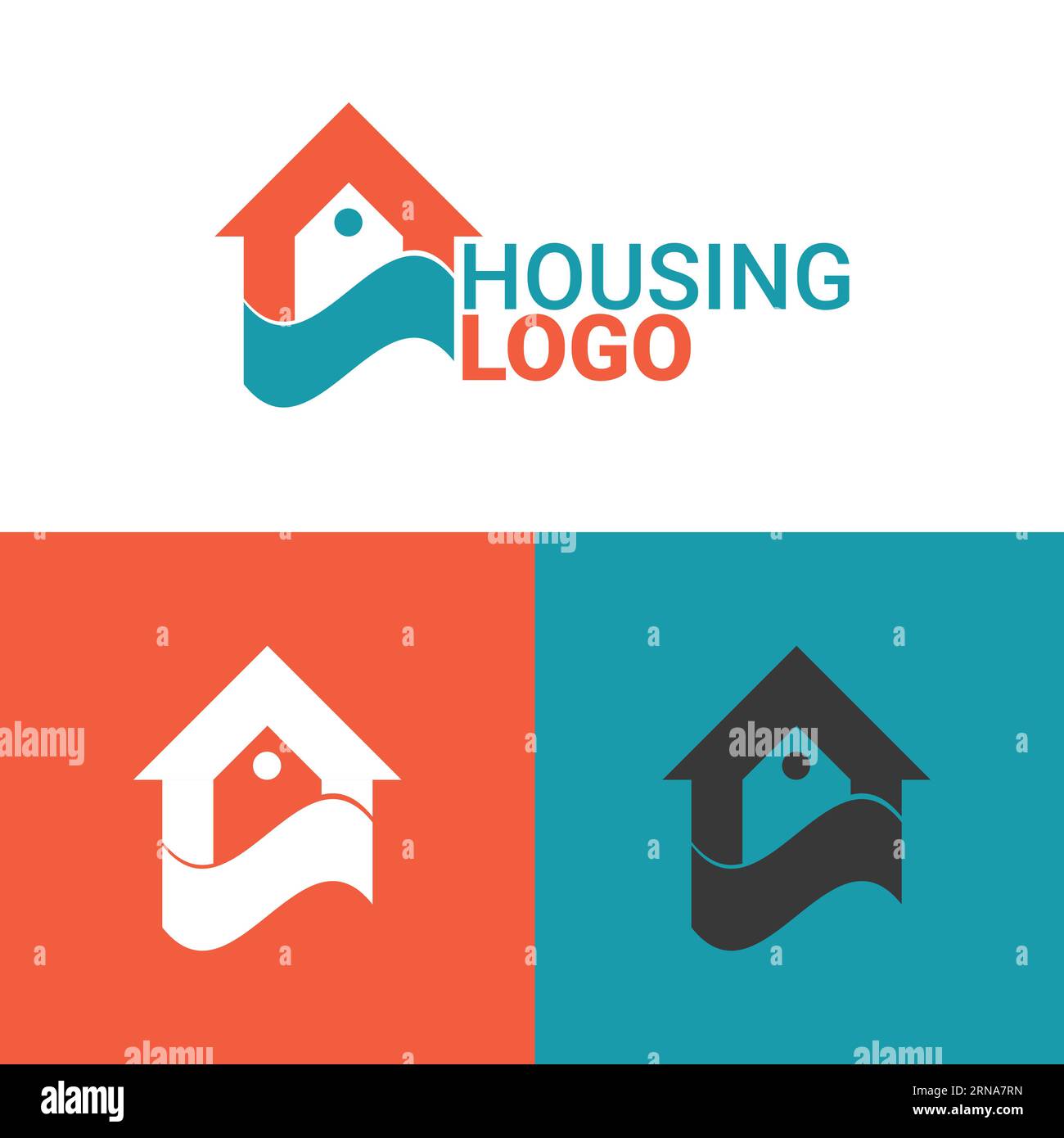 House Brand Identity Logo Design Illustration de Vecteur