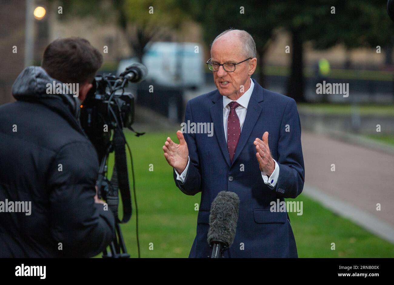 Londres, Royaume-Uni. Septembre 01 2023. Le ministre d'État aux écoles Nick Gibb est vu à Westminster alors qu'il apparaît dans des émissions de petit-déjeuner télévisées répondant à la question sur la décision de fermer certaines écoles pour des préoccupations concrètes dangereuses..crédit : Tayfun Salci / Alamy Live News Banque D'Images