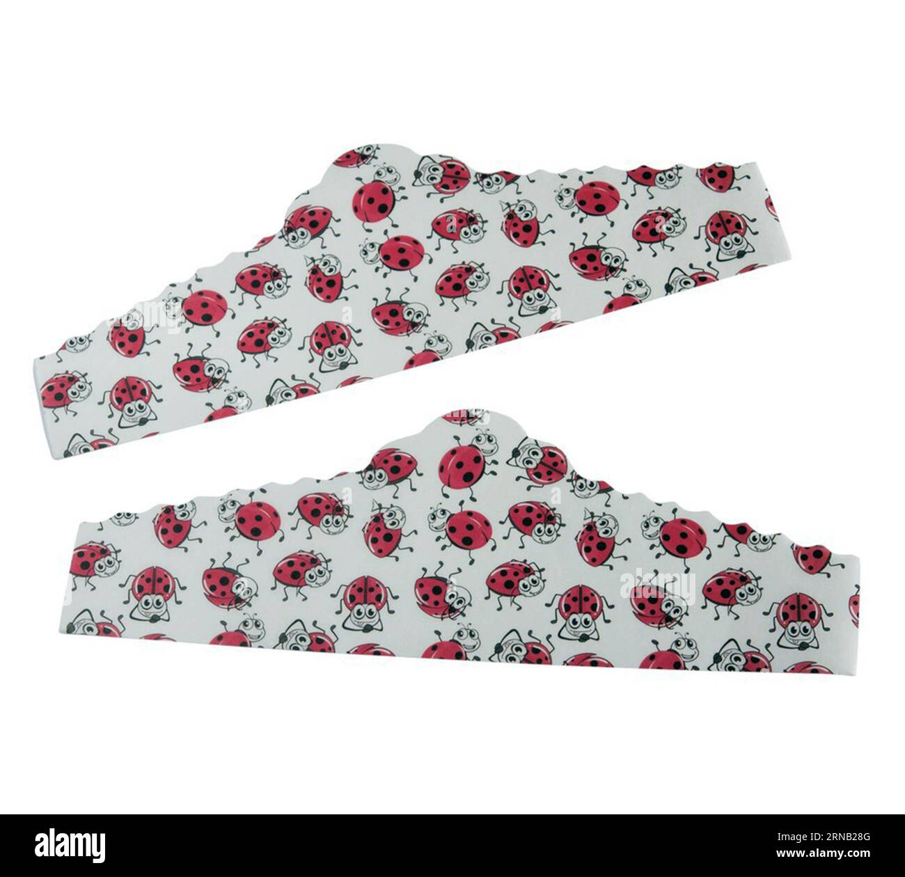 Serviette de confiserie en papier avec motif coccinelle isolée sur fond blanc, photographie d'objet de confiserie, clipart de boulangerie Banque D'Images