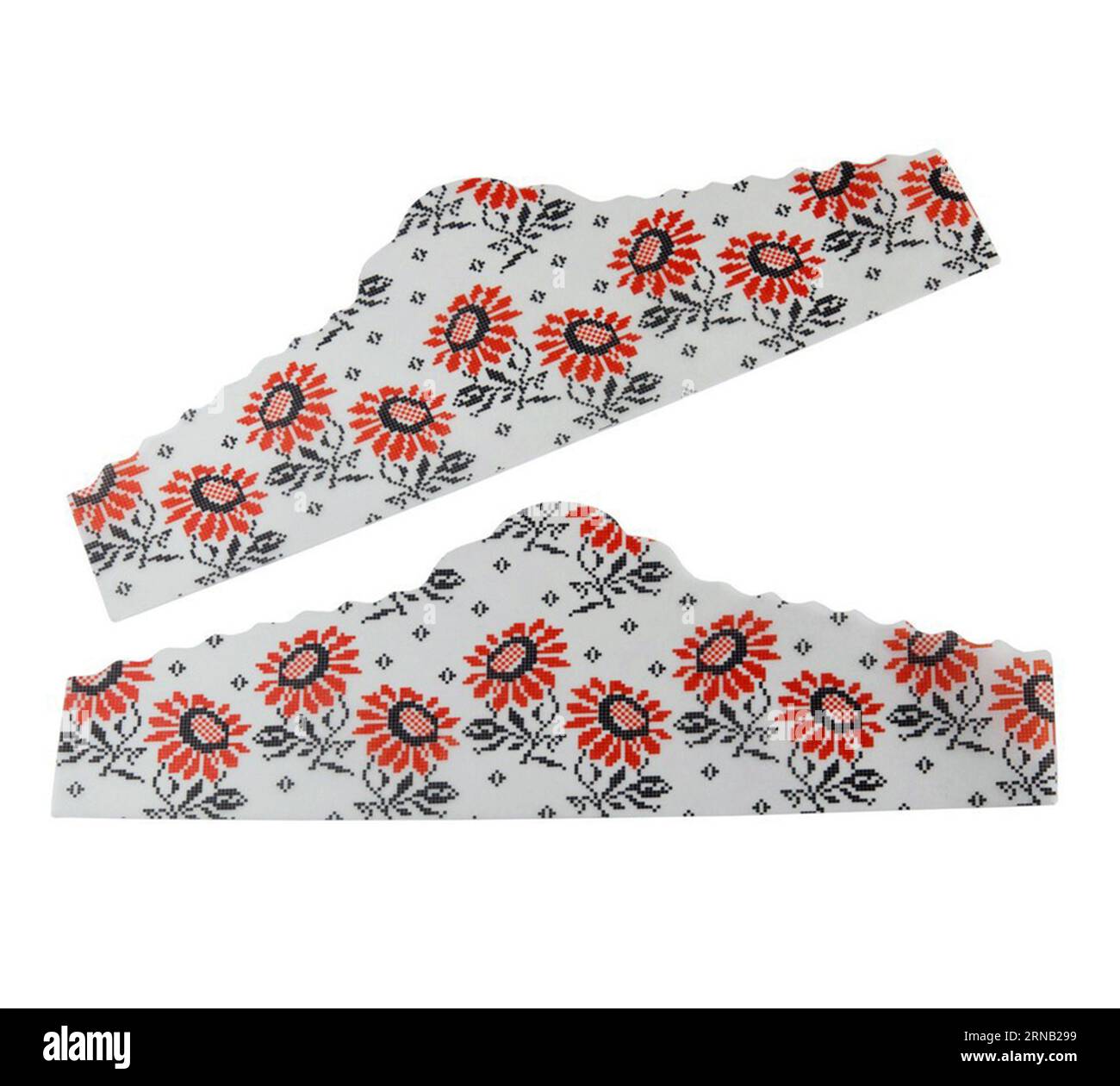 Serviette de confiserie en papier avec motif de fleurs abstrait isolé sur fond blanc, photographie d'objets de confiserie, clipart de boulangerie Banque D'Images