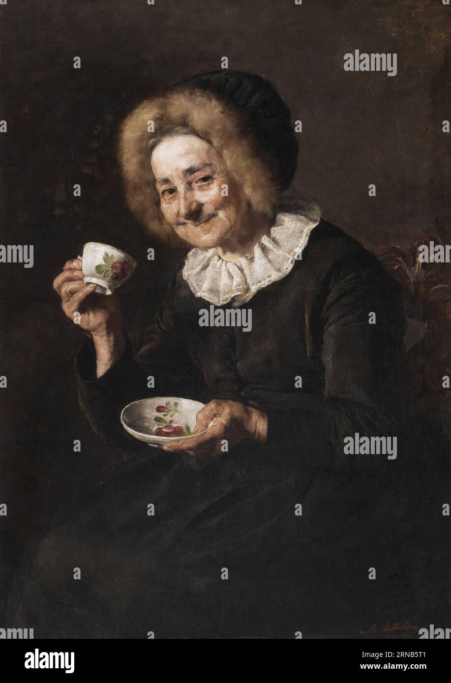 Buveur de café 1888 par Ivana Kobilca Banque D'Images