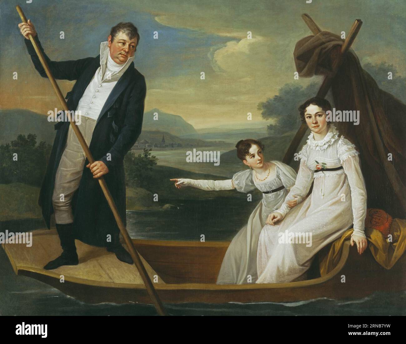 Kahnpartie 1812 de Joseph Hauber Banque D'Images