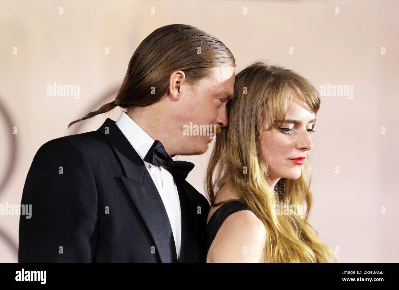 Italie, Lido di Venezia, 31 août 2023 : Caleb Landry Jones et Katya Zvereva assistent à un tapis rouge pour le film 'Dogman' au 80e Festival International du film de Venise le 31 août 2023 à Venise, en Italie. Photo © Ottavia Da Re/Sintesi/Alamy Live News Banque D'Images