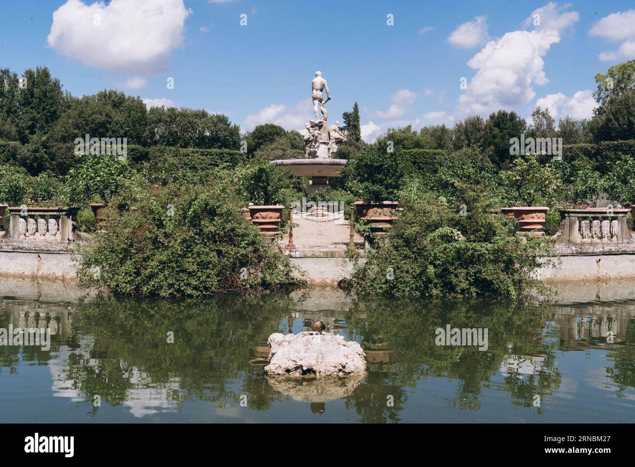 Sculptures à Fontano dell Oceano, dans les jardins de Boboli, Florence Banque D'Images