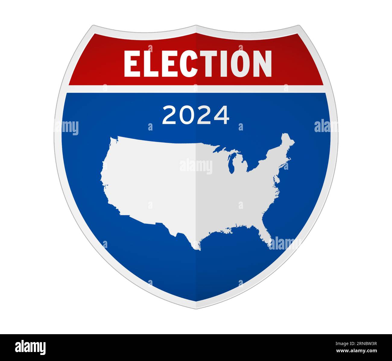 US Election 2024 - panneau routier inter-États Banque D'Images