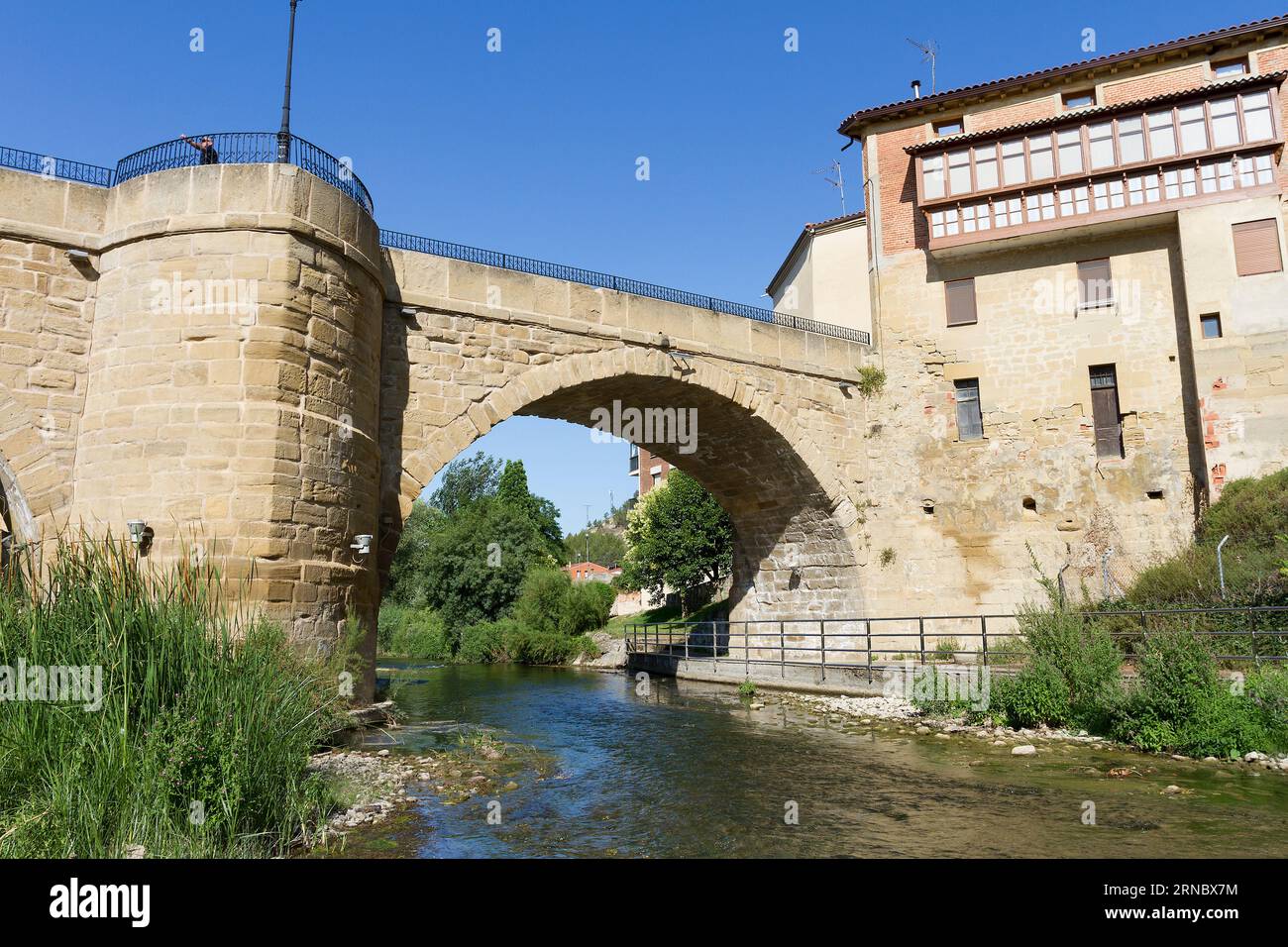 Pont de Curcurrita de Rio Tiron, la Rioja, Espagne Banque D'Images