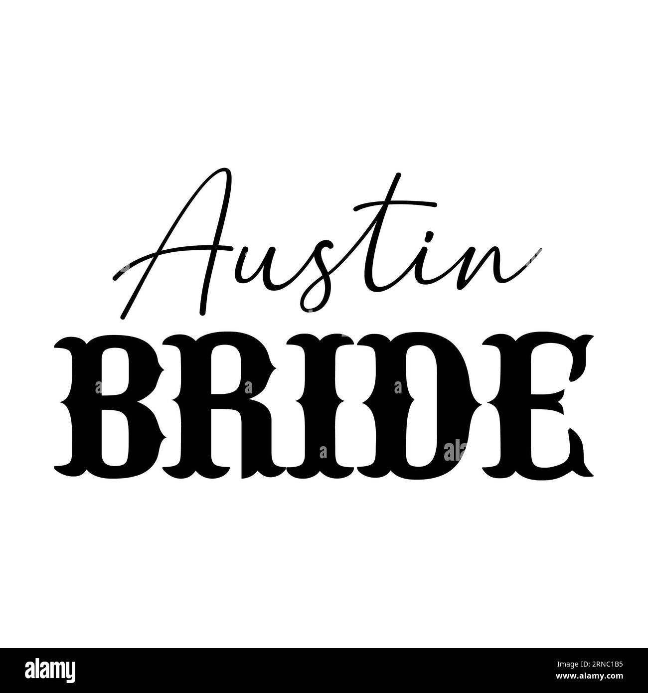 Austin bride WESTERN police sur fond blanc. Illustration isolée. Banque D'Images