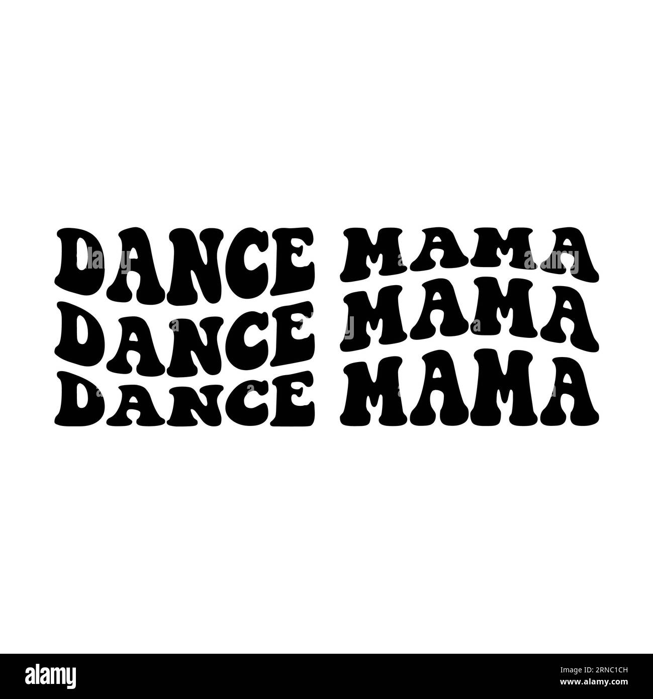 Danse maman empilé Boho ondulé sur fond blanc. Illustration isolée. Banque D'Images