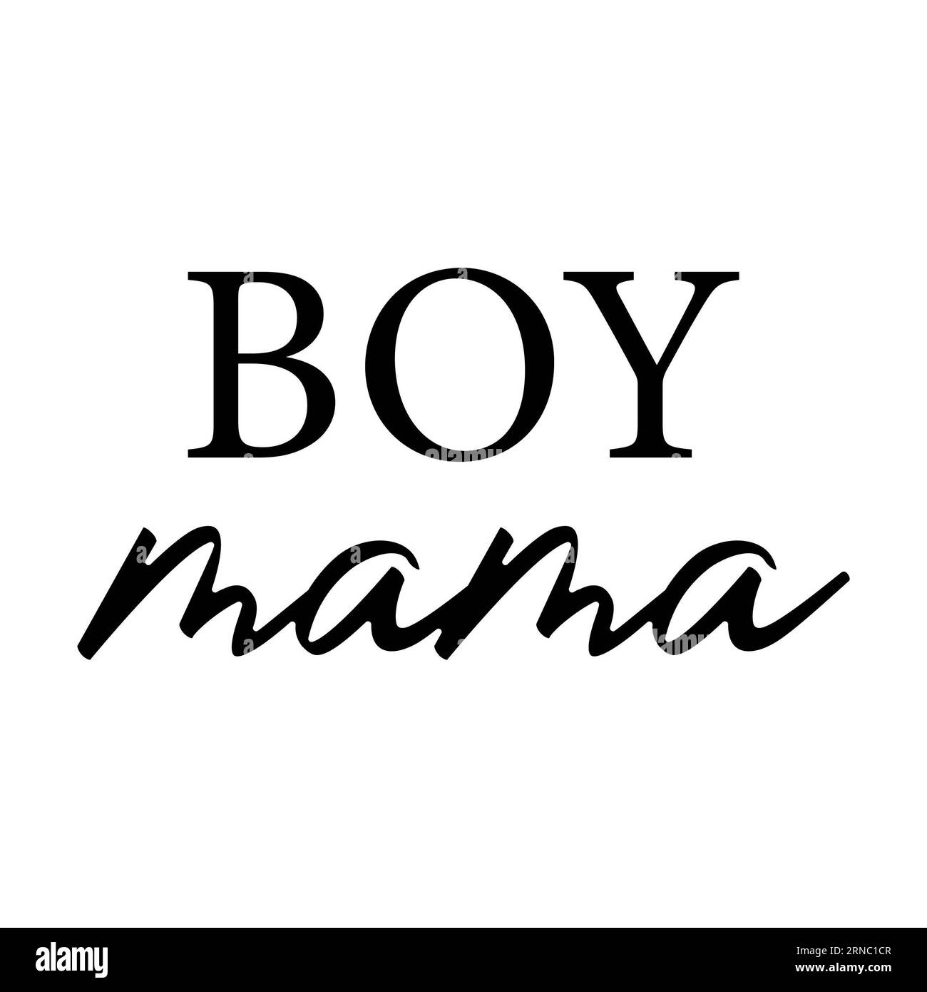 Garçon maman sur fond blanc. Illustration isolée. Banque D'Images