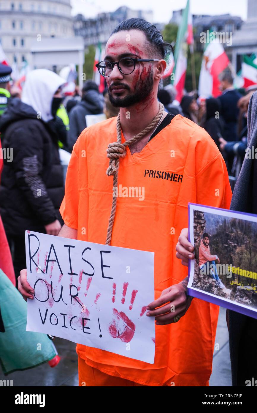 Trafalgar Square, Londres, Royaume-Uni. 5 novembre 2022. Les manifestants se rassemblent pour montrer leur colère après la mort de Mahsa Amini. Crédit Mark Lear / Alamy stock photo Banque D'Images