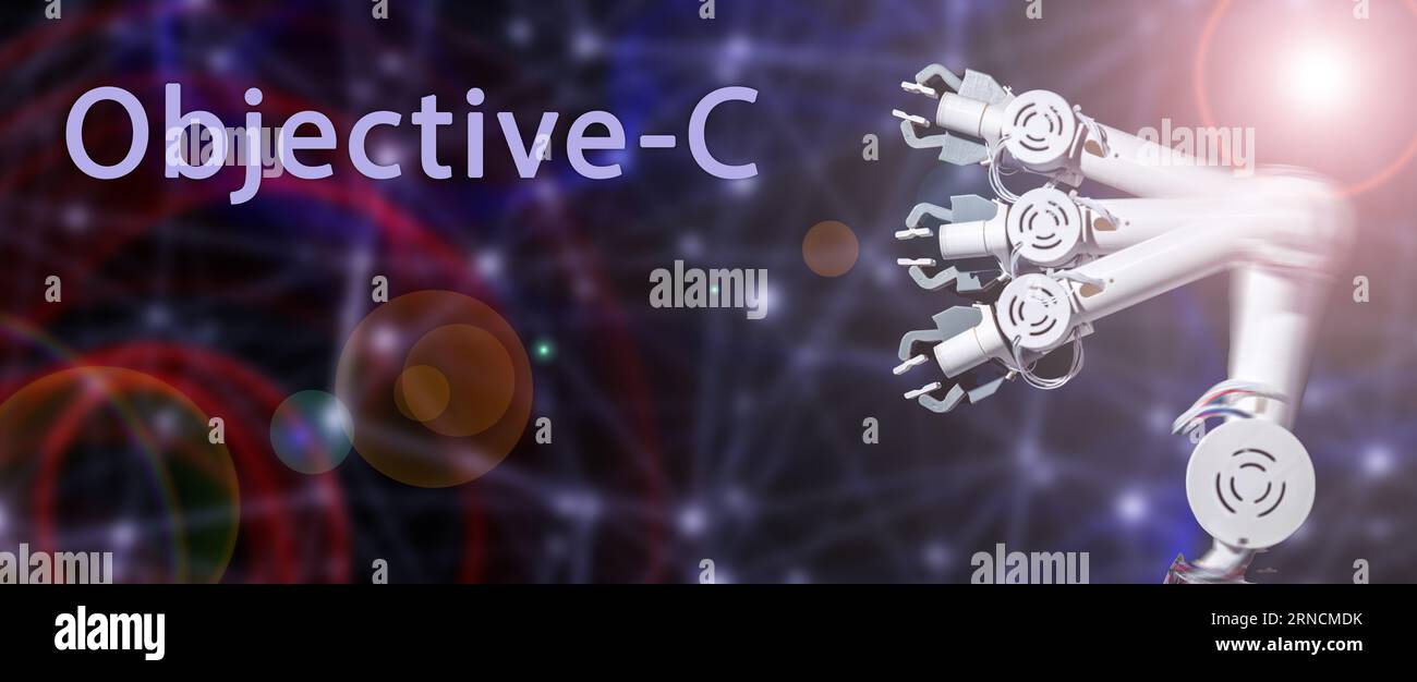 Objective-C Un langage général orienté objet utilisé principalement pour le développement d'applications MacOS et iOS. Banque D'Images