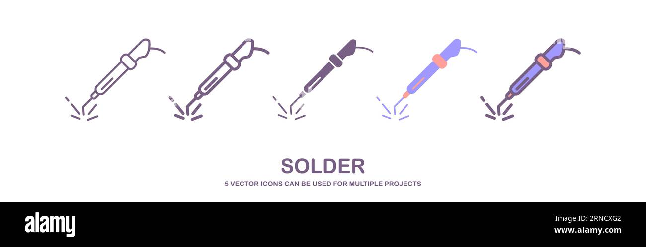 style de ligne vectorielle d'icône de soudure. contour de l'icône d'outil. isolé sur fond blanc. vecteur d'illustration d'icône de soudure isolé sur fond blanc. Illustration de Vecteur