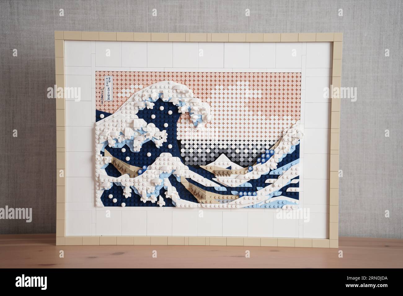 Hokusai – la Grande vague. legos toile art. Banque D'Images