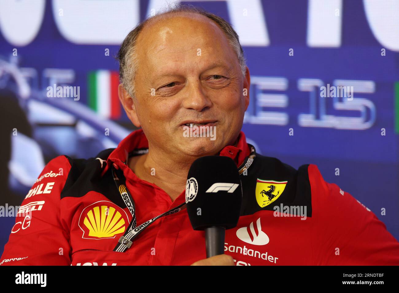 Monza, Italie. 01 septembre 2023. Frederic Vasseur (FRA) Ferrari Team principal à la conférence de presse FIA. 01.09.2023. Formula 1 World Championship, Rd 15, Grand Prix d'Italie, Monza, Italie, journée d'entraînement. Le crédit photo doit se lire : XPB/Press Association Images. Crédit : XPB Images Ltd/Alamy Live News Banque D'Images