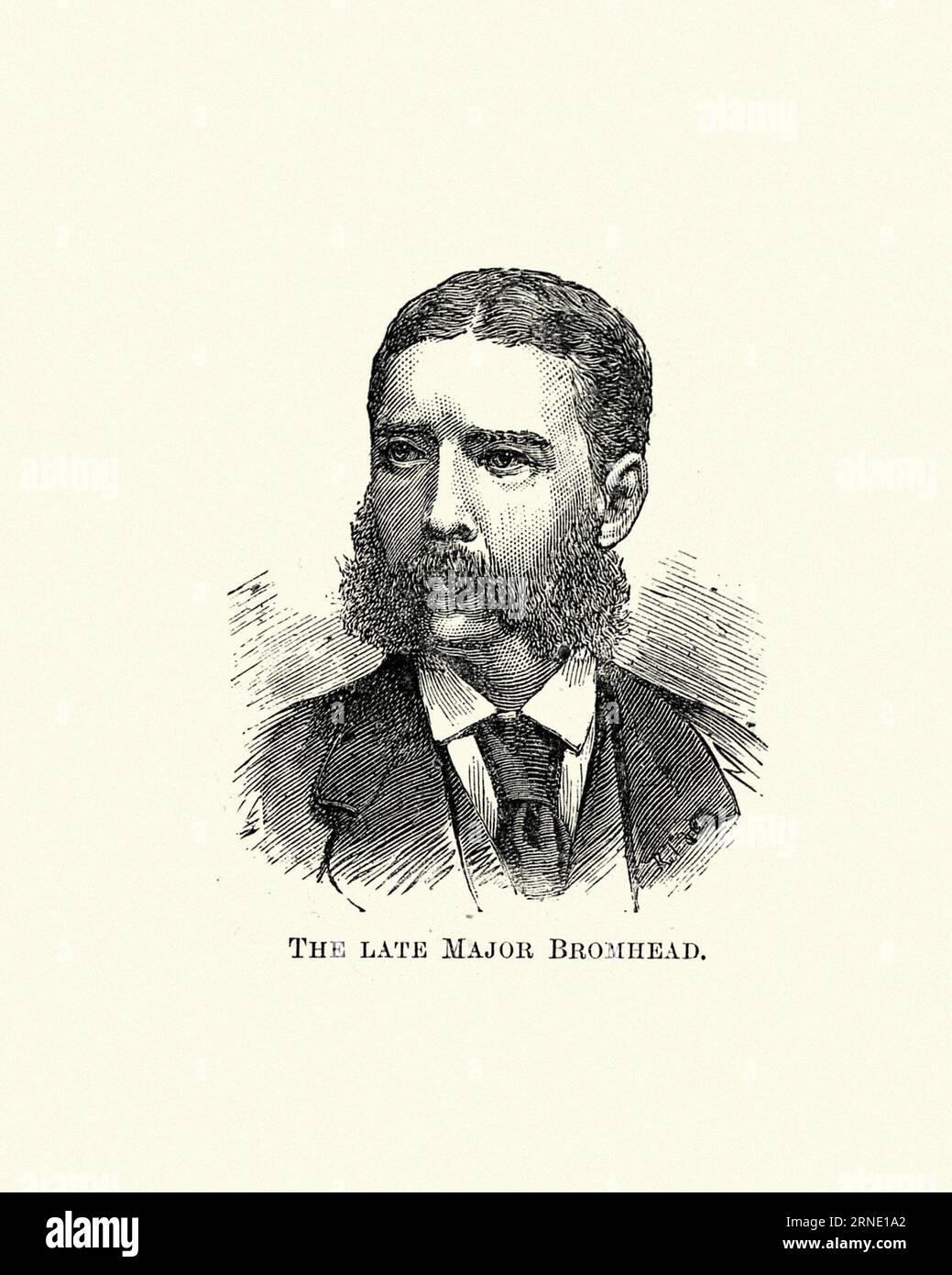 Gravure vintage du major Gonville Bromhead VC (29 août 1845 - 9 février 1891) était un officier de l'armée britannique et récipiendaire de la Croix de Victoria. Il a reçu la médaille pour son rôle dans la défense de Rorke's Drift en janvier 1879 Banque D'Images