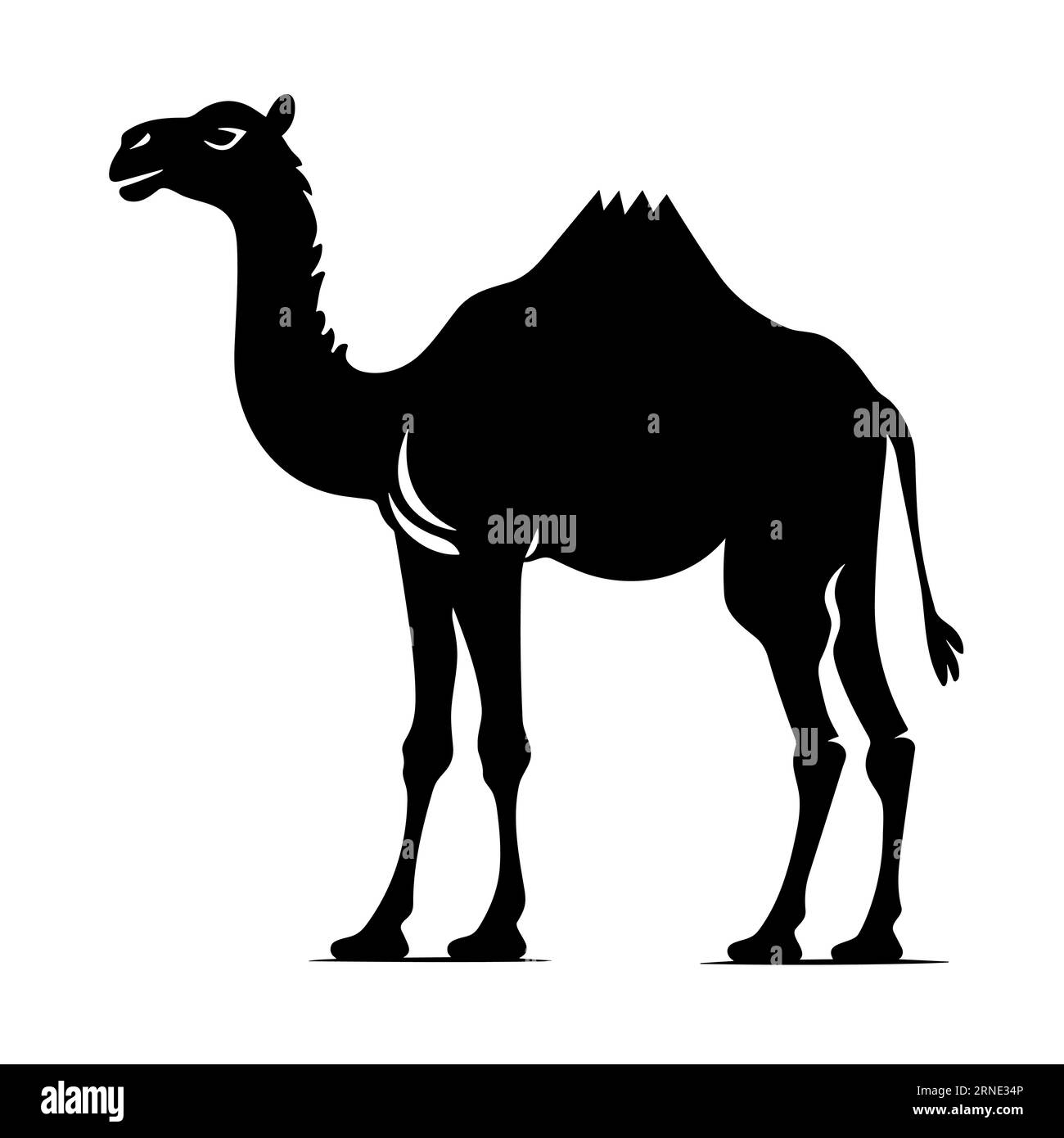 Silhouette de chameau. Icône noire Camel sur fond blanc Illustration de Vecteur